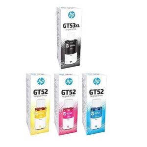 Hp Pack de 4 cartouches d'encre GT53 / GT52 d'origine pour imprimantes Ink Tank 315, 415, DeskJet GT 5810, 5820, Smart Tank 515, 615
