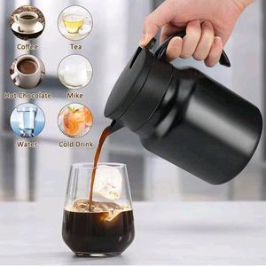 Bouteille isotherme à double couche, tasse à café ou à thé, thermos de bureau, bouilloire d'eau chaude, gobelet isolé (Taille : 680 ml)