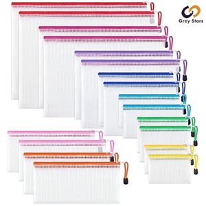 Lot de 18 Pochettes Transparentes Pour Dossiers, Organiseurs De Fichiers A4 et A8, Pochettes Transparentes Pour Chemises, Sacs Pour Fournitures Scolaires