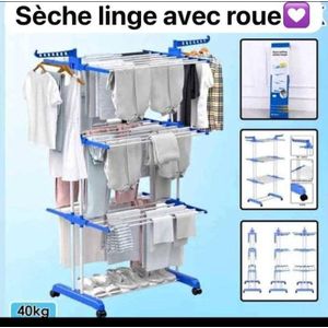 Seche Linge Etendoir à linge pliable 40KG