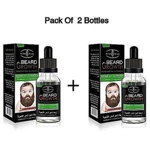 Aichun Beauty Lot de 2 Huiles Pousse Barbe - 30 ml - Noir