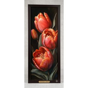 Tableau Décoratif Tulipes Royales - Art Floral Élégant - 18x40 cm