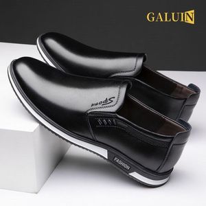 GALUIN Chaussures Décontractées pour Hommes en Cuir PU-Noir