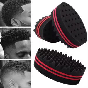 1pcs double face magique torsion brosse éponge salon de coiffure styling ovale double usage perforé cheveux bouclés éponge vague outil de cheveux