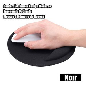 Tapis Souris Avec Pose Poignet Doux Et Confortable En Mousse– -Noir