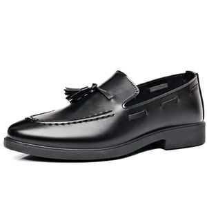 GLARPEBIE Chaussures En Cuir Pour Hommes Chaussures Formelles Pour Hommes Chaussures à enfiler à pampilles pour hommes chaussures formelles - Noir