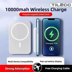 TiLECC Batterie externe magnétique sans fil MagSafe 20000 mAh à forte adsorption et recharge rapide sans fil portable