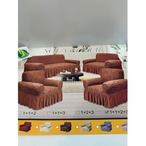 Housse de Canapé Extensible 7 Places – Ensemble 4 Pièces (3+2+1+1) – Protection Anti-Poussière et Anti-Taches – Décoration Élégante pour Salon