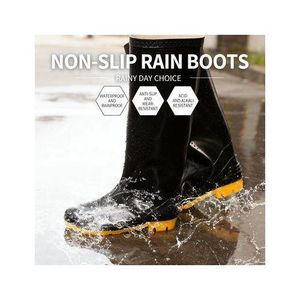 Bottes de Pluie Hautes Imperméables – Bottes de Sécurité Antidérapantes et Résistantes pour Temps Pluvieux, Travail et Jardinage