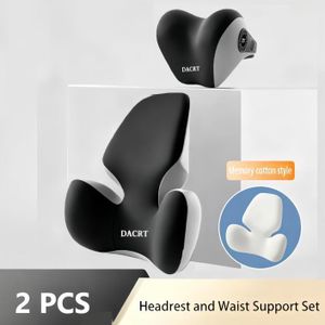 Coussin de soutienLombaire et cervical ergonomique en mousse à mémoire de forme pour voiture et fauteuil de bureau,siège auto, coussin l-ombaire + oreiller de soutien cervical