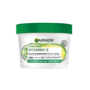 Garnier Baume Nourrissant Multi-Usage à la Vitamine E - 100h d'Hydratation - Peaux Sèches à Très Sèches - 380ml