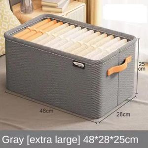 1pcs Panier de rangement multifonctionnel pour chaussettes avec poignée et structure en acier, en tissu renforcé, pliable, pour usage domestique.
