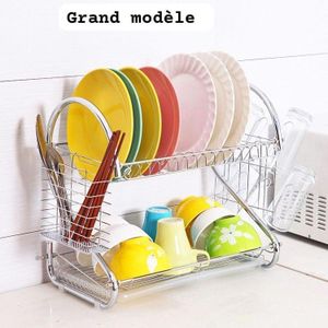 Range Vaisselle 3 en 1 - 2 Niveaux - Séchoir Assiettes, Tasses & Bols