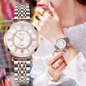 Meleon Fashion Diamond Ladies Wristwatch Stainless Steel