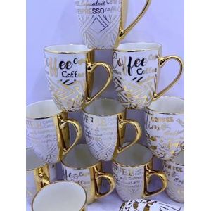 Lot de 6 tasses en verre multicolore