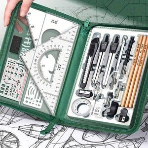 18pcs Kit D'outils De Dessin Mécanique, Kit De Papeterie De Dessin D'ingénierie Et D'architecture