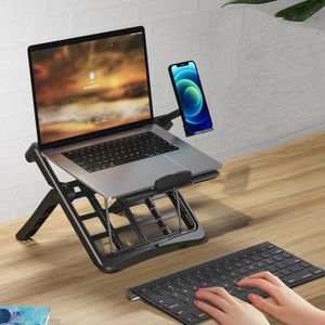 Support pour ordinateur portable noir multifonctionnel et réglable, support pour ordinateur portable pliable et portable