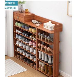 Partagez ce produit    Meuble étagère à chaussures en bois de couleur brun/noyer