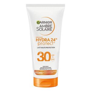 Garnier Ambre Solaire - Lait Solaire Hydra 24H Protect+ - FPS 30 - Haute Protection - Enrichi en Vitamine C