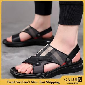 GALUIN Sandales pour hommes, antidérapantes, à semelle souple, chaussons à double usage extérieur