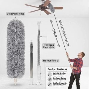 Plumeau Télescopique Extensible (Jusqu'à 280 cm) – En Microfibre Anti-Rayures