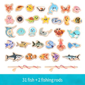 STY Jeu de pêche magnétique pour enfants jouet jeu de pêche à thème de la vie Marine pour enfants (3+ ans)
