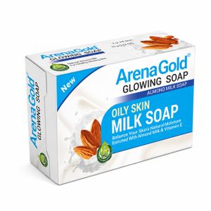 ArenaGold Savon Éclat au Lait d'Amande – Soin Purifiant pour Peaux Grasses