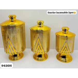 Boîte sucrier Sugar conserve d'aliments 3 pcs acrylique