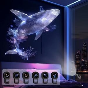 Veilleuse LED à projection alimentée par USB, rotation à 360°, motifs marins et papillons (baleine, étoile de mer, méduse), plafonnier/lampe alimentée par USB, idéale pour une chambre ou une table de chevet, cadeau lumineux sur le thème du plastique