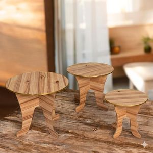 Ensemble de 3 tables gigognes rondes au design moderne - grand model montable 