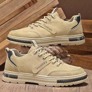 VANHUHU Chaussures plates à lacets décontractées et formelles pour hommes marron