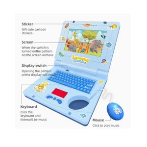 Ordinateur Portable Éducatif pour Enfants – Machine d'Apprentissage Interactive avec Musique, Lumière /18 mois à 5 ans