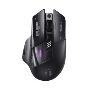 Inphic Souris sans Fil 2.4G/Bluetooth 5.0 Rechargeable Silencieuse, Batterie Visible, Éclairage RGB