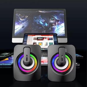 Haut-parleurs d’ordinateur, HIFI stéréo, haut-parleurs de PC avec lumières RGB LED haut-parleurs d’ordinateur ordinateur de bureau