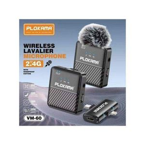 PLOKAMA Microphone Sans Fil VM-60 – Pack 2 Micros – Autonomie 15H – Smartphone & Caméra