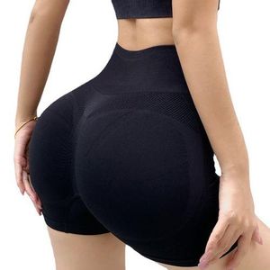 Shorts de Yoga Haut à la Taille Femme Contrôle du Ventre Noir