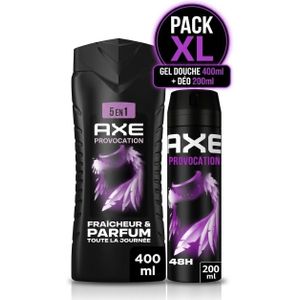 Axe Pack Provocation XL - Gel Douche 400 Ml + Déodorant Spray 200 Ml - Parfum Séducteur Épicé - Fraîcheur 48h - Lot Économique