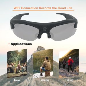 Lunettes de soleil avec caméra Wifi HD 4K - Avec protection UV400 - Verres polarisés pour sports de plein air - Prend en charge iOS et Android - Large Capacite jusqu'à 256 Go