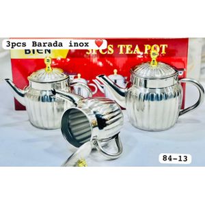 Sd Set 3 théières - barada - acier inoxydable - 0.25 cl, 1l, 1.5 l