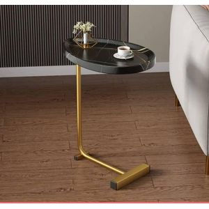 Table d'appoint, petite table basse, table à thé mobile, mini meuble d'appoint, black marbre pattern