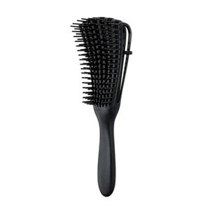 ShebSheb Brosse démêlante pour cheveux afro africains texturés de 3a à 4c, peigne massant pour le cuir chevelu, anti-nœuds, pour femmes, noir (1 pièce)
