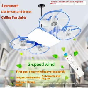 Ventilateur Plafonnier LED Pliable avec Télécommande – 3 Vitesses, Silencieux & Puissant