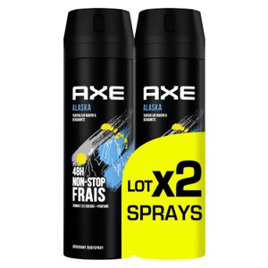 Axe Lot de 2 Déodorants Parfum " Alaska " Homme 48h Non-Stop Frais