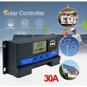 Régulateur Intelligent 30A 2USB PWM pour Contrôleur de Charge Solaire
