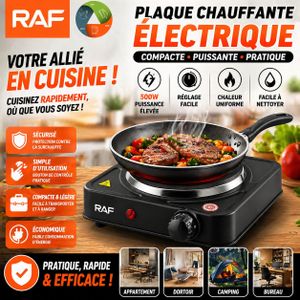 RAF Plaque Chauffante Électrique 500W – Réchaud Électrique Compact – Mini Plaque de Cuisson Portable