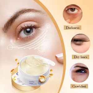 60 pcs Masque pour les yeux au collagène de cristal SADOER Anti-cernes, pour éliminer les poches sous les yeux et hydrater