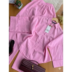  Ensemble en lin rose 
