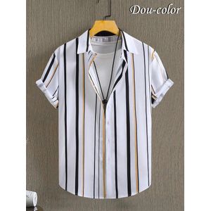 Dou-color Chemise d'affaires casual homme - blanc