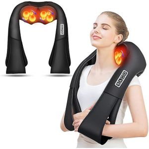 TodyJeyHo Masseur pour le dos et le cou, masseur pour le dos avec pétrissage profond des tissus, massage du cou et des épaules avec chaleur, oreiller de massage électrique, idées cadeaux de la fille et du fils