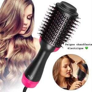 Brosse Lissante Chauffante Électrique 2-en-1 – Lissage & Coiffage Rapide